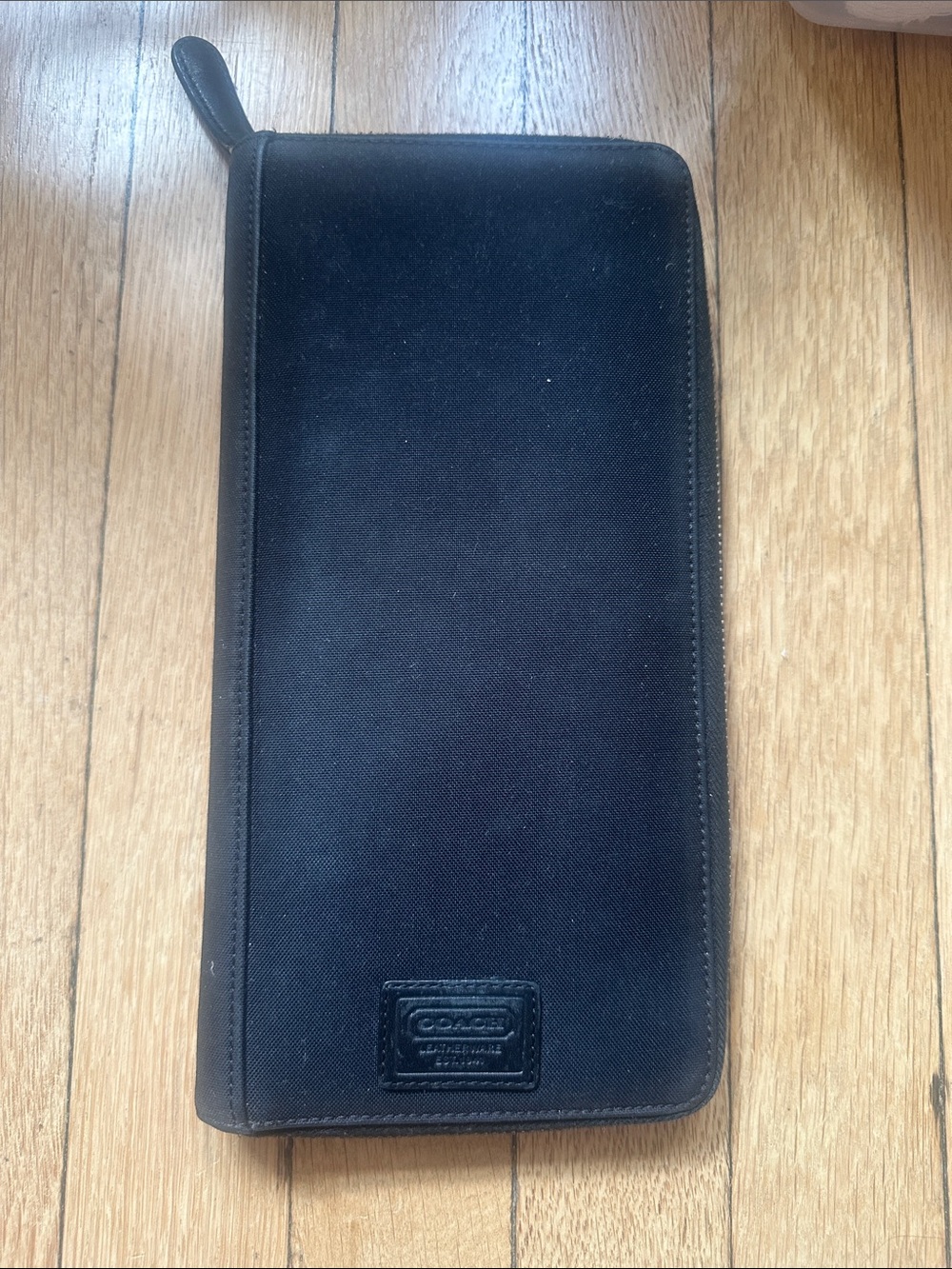 Coach Black Zip Around Travel Organizer
